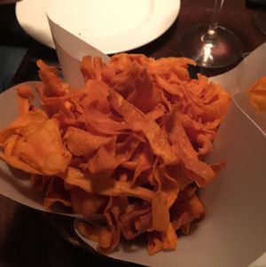 sweet potato chips  at Hummus in Barcelona