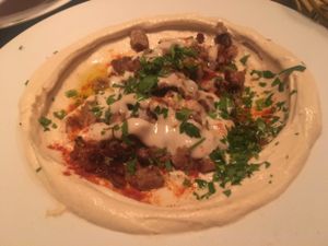 seitan hummus  at Hummus in Barcelona