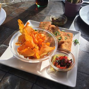 Tofu rebozoda at Hummus in Barcelona