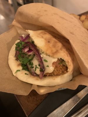 Pita falafel  at Hummus in Barcelona