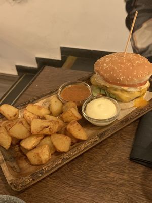 Classic burger   at Hummus in Barcelona