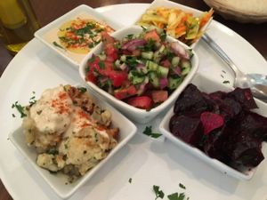 salad party for 3 ... amazing at Hummus in Barcelona