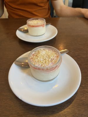  Vegan panna cotta. at Hummus in Barcelona