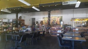 eating area at Samosa House West in Los Angeles