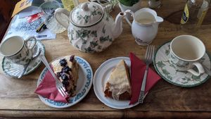 Vegan cakes and tea for two at The Cornerhouse Cafe in Berwick-upon-tweed