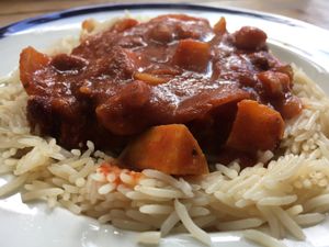 sweet potato and mixed bean chilli  at The Cornerhouse Cafe in Berwick-upon-tweed