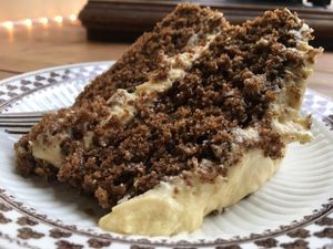 Vegan coffee & chocolate cake  at The Cornerhouse Cafe in Berwick-upon-tweed