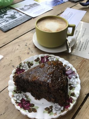 Sticky ginger & oat milk latte  at The Cornerhouse Cafe in Berwick-upon-tweed
