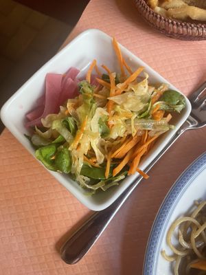 Radish and a small salad  at Pema Thang in Paris
