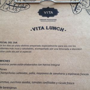 Menu at VITA - Palermo in Buenos Aires
