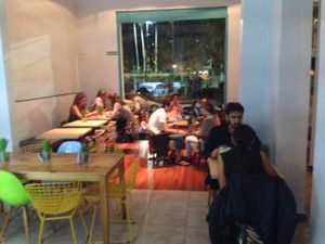 modern and bright indoor seating at VITA - Palermo in Buenos Aires