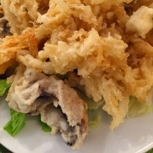 deep fried mushrooms at Peaceful Loft in St Johns