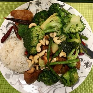 Their barbecue seitan is amazing, this is one of their many dishes which are seitan based. It can de done spicy or mild according to preference.  at Peaceful Loft in St Johns