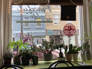 Looking out to the street   at Peaceful Loft in St Johns