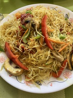 Singapore noodles  at Peaceful Loft in St Johns