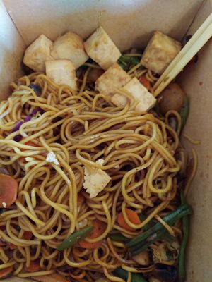 Excellent veggie stir fry with tofu. We would definitely eat here again! at Quick Wok in Chelan