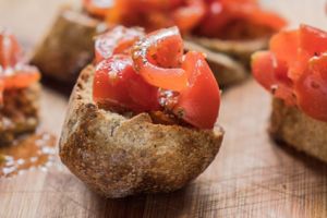 bruschetta on hempseed bread at FED by Water in East London