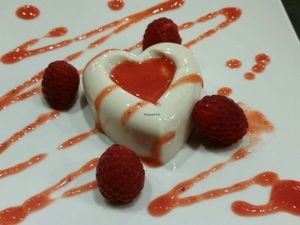 heart shaped panna cotta at FED by Water in East London