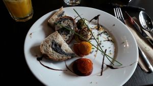 Raw cheesy balls for starter - my favorite at FED by Water in East London