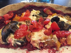 bes fresh tasty vegan pizza ever! at FED by Water in East London