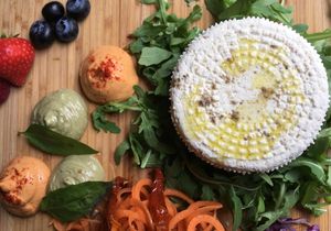 plant based cheese platter
 at FED by Water in East London