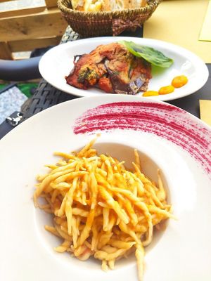 Troffie y parmigiana at Selezione Naturale in Turin