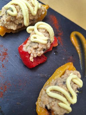 Falde di peperoni con inno veg at Selezione Naturale in Turin