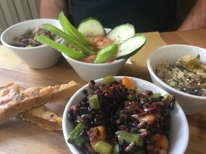 vegan appetisers  at Selezione Naturale in Turin