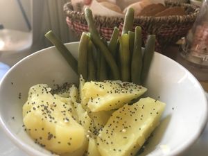 potatoes and green beans  at Selezione Naturale in Turin