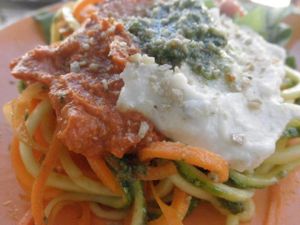 Fideos CrudiVeganos de Vegetales con Tres salsas at Anna Prem in Buenos Aires