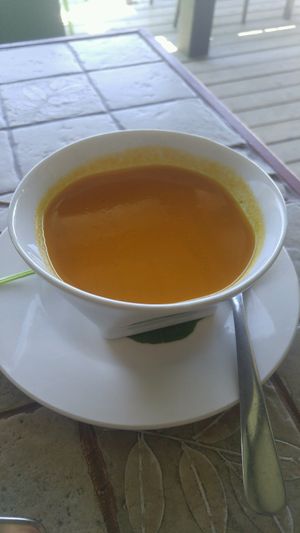 Carrot and ginger soup at Muskoka Natural Food Market in Bracebridge