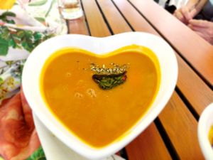 Pumpkin soup (vegetarian) at Mostviertlerwirt Ott in Seitenstetten