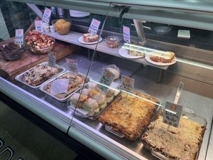 Good selection of vegan and vegan gluten free prepared foods all clearly marked   at Deli Lama in Bracebridge