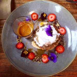 pumpkin seed pancakes vegan gluten free at Jed in Gisborne