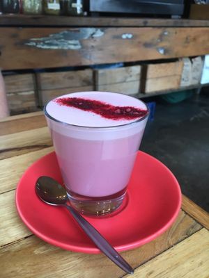 Beetroot Latte. Yum yum.  at Jed in Gisborne