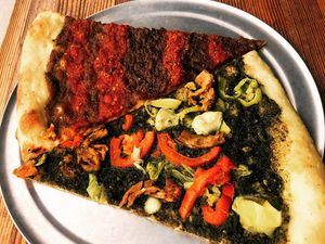 Sweet onion flavor & spinach flavor. Love spinach! at Sizzle Pie - W Burnside in Portland