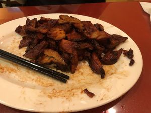 BBQ veg meat  at Bodhi Kosher Vegetarian Restaurant in New York City
