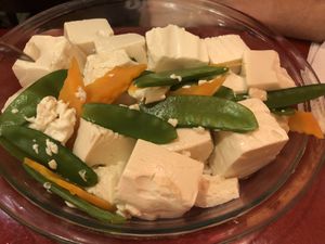 Tofu basil vegetables  at Bodhi Kosher Vegetarian Restaurant in New York City