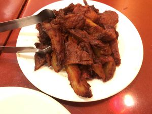 Veg bbq meat  at Bodhi Kosher Vegetarian Restaurant in New York City