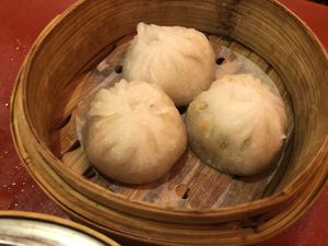 Steamed home dumpling (gluten free) at Bodhi Kosher Vegetarian Restaurant in New York City