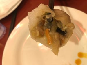 Steamed home dumpling (gluten free) at Bodhi Kosher Vegetarian Restaurant in New York City