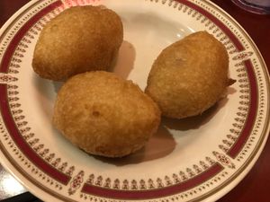 Fried sticky rice dumpling  at Bodhi Kosher Vegetarian Restaurant in New York City