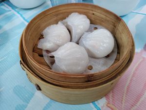 Shrimp dumplings at Bodhi Kosher Vegetarian Restaurant in New York City
