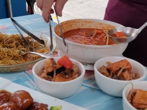 Laksa. That fish was pretty realistic! at Bodhi Kosher Vegetarian Restaurant in New York City