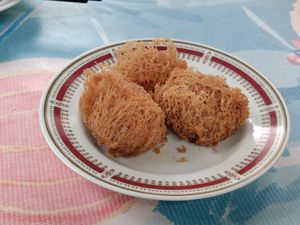 A favorite: fried taro balls at Bodhi Kosher Vegetarian Restaurant in New York City