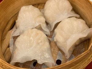 Steamed Veg Shrimp Dumpling at Bodhi Kosher Vegetarian Restaurant in New York City