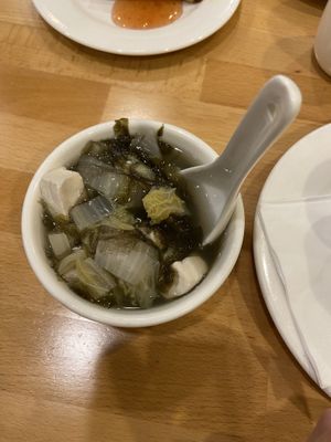 Tofu soup  at Bodhi Kosher Vegetarian Restaurant in New York City