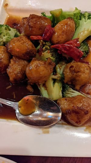 General Tso chicken at Bodhi Kosher Vegetarian Restaurant in New York City