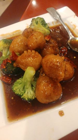 General Tso's (so yummy!) at Bodhi Kosher Vegetarian Restaurant in New York City