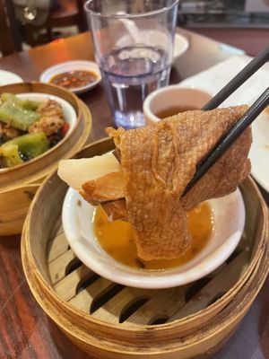 veg chicken bean curd roll  at Bodhi Kosher Vegetarian Restaurant in New York City